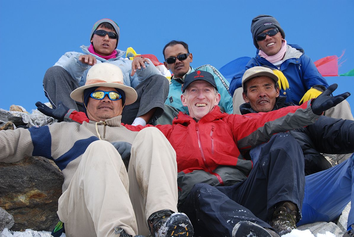 Rolwaling 07 15 On Tashi Lapcha Pass. Front - Gyan Tamang, Jerome Ryan, Palden, Back - Dumbar, Chandraman, Pasang